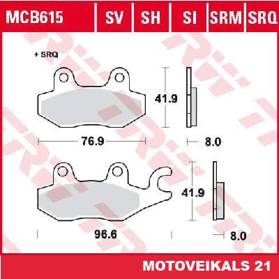 Bremžu kluči TRW MCB615 TRW MOTOVEIKALS 21