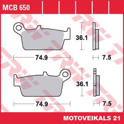 Bremžu kluči TRW MCB650 TRW MOTOVEIKALS 21