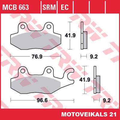 Bremžu kluči TRW MCB663 TRW MOTOVEIKALS 21