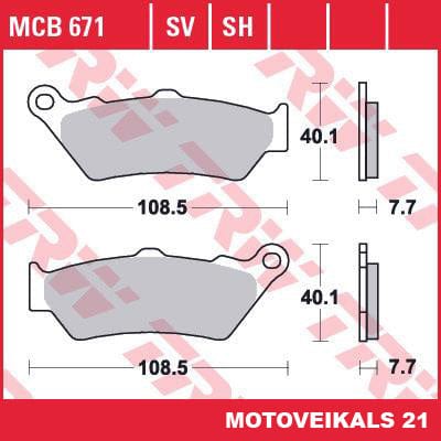 Bremžu kluči TRW MCB671SH TRW MOTOVEIKALS 21