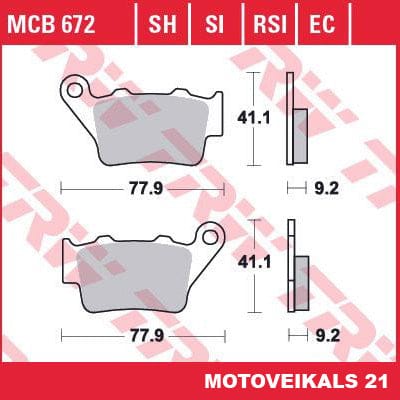 Bremžu kluči TRW MCB672SI TRW MOTOVEIKALS 21