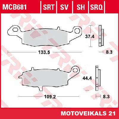 Bremžu kluči TRW MCB681 TRW MOTOVEIKALS 21