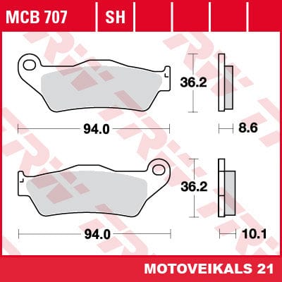 Bremžu kluči TRW MCB707 TRW MOTOVEIKALS 21