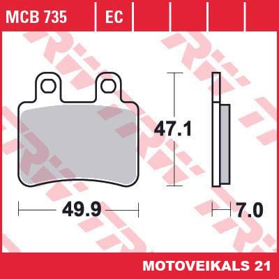 Bremžu kluči TRW MCB735 TRW MOTOVEIKALS 21