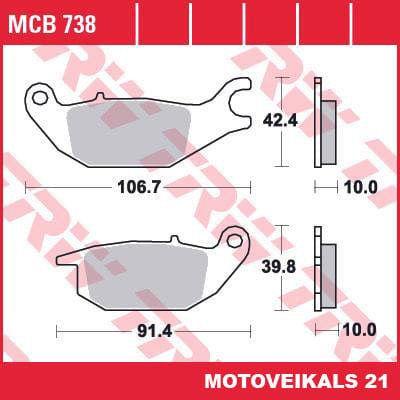 Bremžu kluči TRW MCB738 TRW MOTOVEIKALS 21