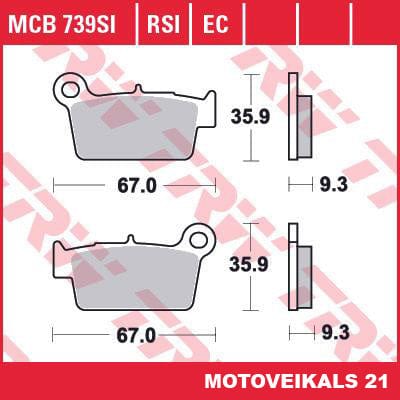 Bremžu kluči TRW MCB739SI TRW MOTOVEIKALS 21