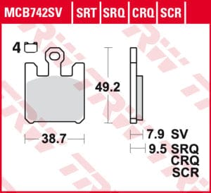 Bremžu kluči TRW MCB742SV TRW MOTOVEIKALS 21