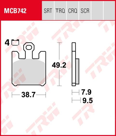 Bremžu kluči TRW MCB742TRQ TRW MOTOVEIKALS 21