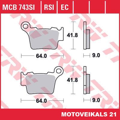 Bremžu kluči TRW MCB743SI TRW MOTOVEIKALS 21