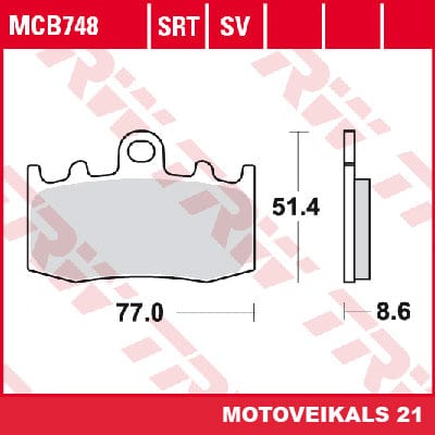 Bremžu kluči TRW MCB748 TRW MOTOVEIKALS 21