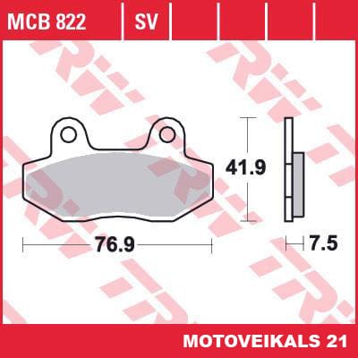 Bremžu kluči TRW MCB822 TRW MOTOVEIKALS 21
