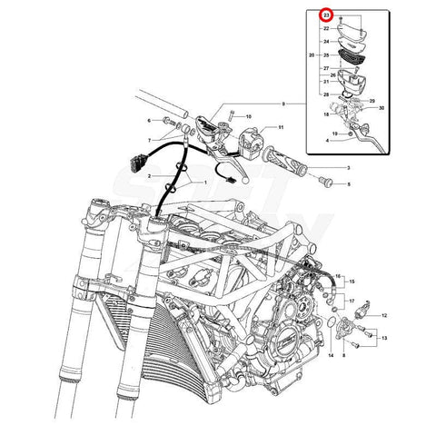 Bremžu rezervuāra skrūve M4X16 OEM: SPMV800093313 KTM OEM MOTOVEIKALS 21