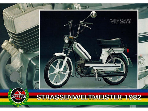 Brochure Garelli 4 pages DIN A4 color printed for 25N, 25NL, 25NLX, Duoped DIVERSE / IMPORT MOTOVEIKALS 21
