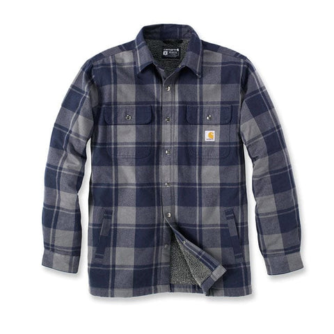 Carhartt Flannel sherpa-lined shirt navy CARHARTT MOTOVEIKALS 21