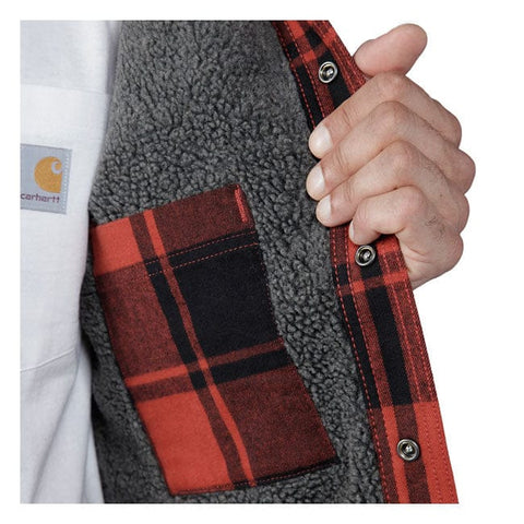 Carhartt Flannel sherpa-lined shirt red ochre CARHARTT MOTOVEIKALS 21