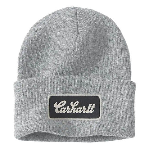 Carhartt Knit Cuffed Script Patch beanie heather grey CARHARTT MOTOVEIKALS 21