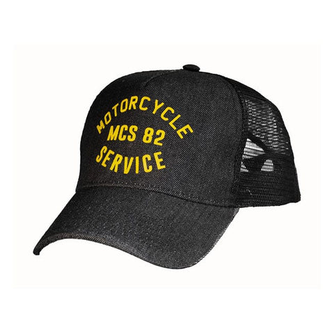 Cepure MCS service trucker cap black denim One Size MCS MOTOVEIKALS 21