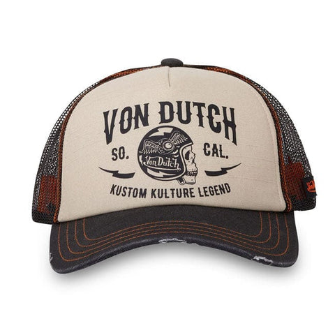 Cepure VON DUTCH TRUCKER CREW white / black / orange One Size VON DUTCH MOTOVEIKALS 21