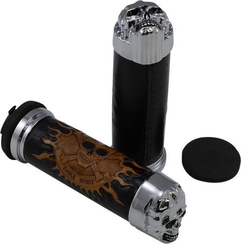 Chr Skull Grip W/Pln Eyes DRAG SPECIALTIES DRAG SPECIALTIES MOTOVEIKALS 21