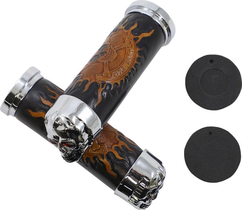 Chr Skull Grip W/Red Eyes DRAG SPECIALTIES DRAG SPECIALTIES MOTOVEIKALS 21
