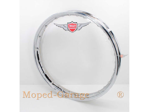 Chrome rim 1 piece 1.60 X 17 inch Opening for nipple approx. 6mm 36 hole for moped, moped, mokick, motorcycle DIVERSE / IMPORT MOTOVEIKALS 21