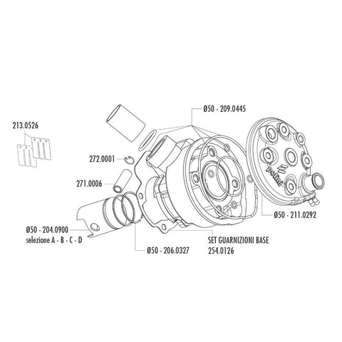Cilindra komplekts POLINI Aluminium racing Minarelli AM6 LC 76cc 50mm POLINI MOTOVEIKALS 21