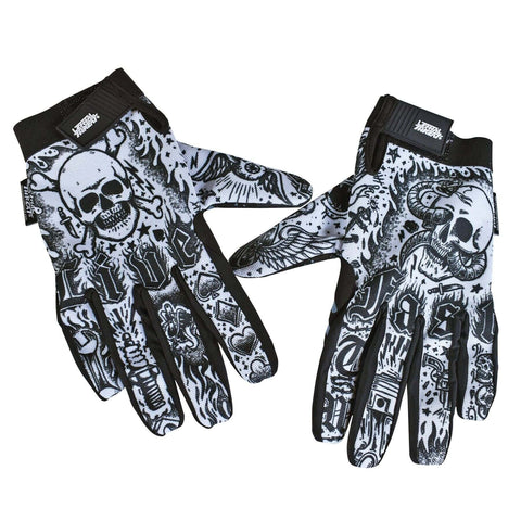Cimdi LETHAL THREAT TATTOO BLK/WHT M LETHAL THREAT MOTOVEIKALS 21
