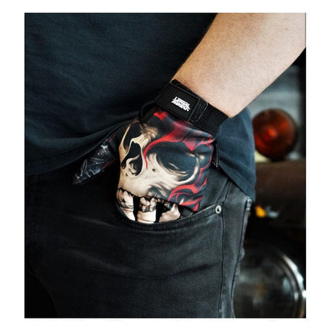 Cimdi LETHALTHREAT skull black / red XL LETHAL THREAT MOTOVEIKALS 21