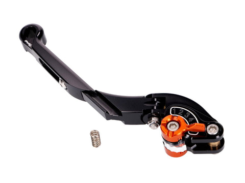 clutch lever / rear brake lever Puig 2.0 adjustable, extendable folding - black orange PUIG MOTOVEIKALS 21