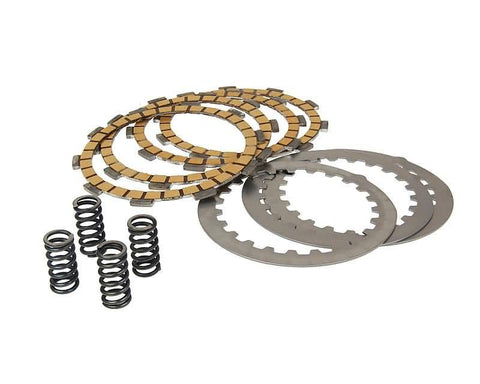 clutch plate set Top Performances aramid fiber heavy duty 4-friction plate type for Minarelli AM, Generic, KSR-Moto, Keeway, Motobi, Ride, 1E40MA, 1E40MB TOP PERFORMANCES MOTOVEIKALS 21