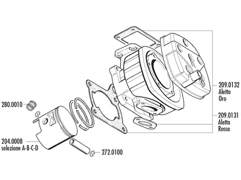 cylinder gasket set Polini for Cagiva Planet, Raptor 125, Aletta Rossa POLINI MOTOVEIKALS 21