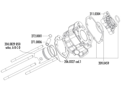 cylinder gasket set Polini racing 80cc for Piaggio / Derbi engine D50B0 POLINI MOTOVEIKALS 21