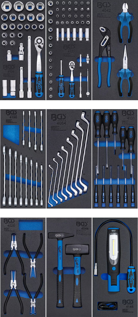 Darbnīcas ratiņi / 7 atvilktnes / ar 120 instrumentiem BGS TECHNIC MOTOVEIKALS 21