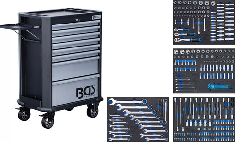 Darbnīcas ratiņi / 8 atvilktnes / ar 296 instrumentiem BGS TECHNIC MOTOVEIKALS 21