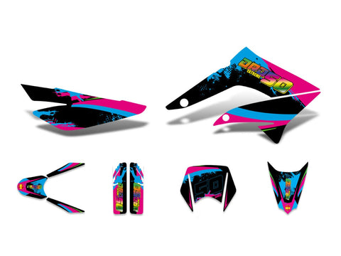decal set black-pink-blue glossy for Derbi Senda DRD 11-17 DIVERSE / IMPORT MOTOVEIKALS 21