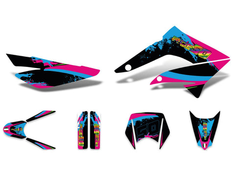 decal set black-pink-blue glossy for Gilera RCR 11-17 DIVERSE / IMPORT MOTOVEIKALS 21