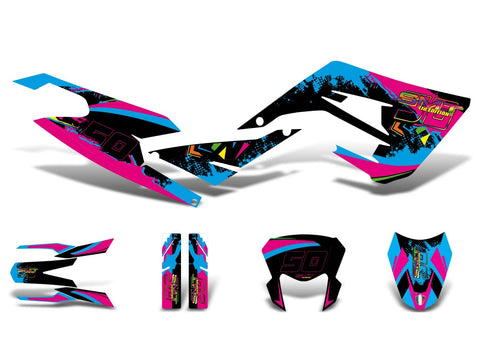 decal set black-pink-blue glossy for Gilera SMT 50 2018- DIVERSE / IMPORT MOTOVEIKALS 21