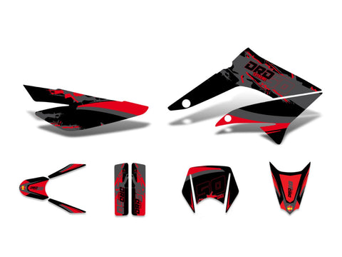 decal set black-red-grey glossy for Derbi Senda DRD 11-17 DIVERSE / IMPORT MOTOVEIKALS 21