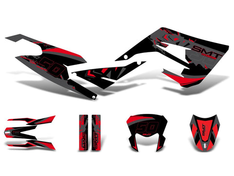 decal set black-red-grey glossy for Gilera SMT 50 2018- DIVERSE / IMPORT MOTOVEIKALS 21