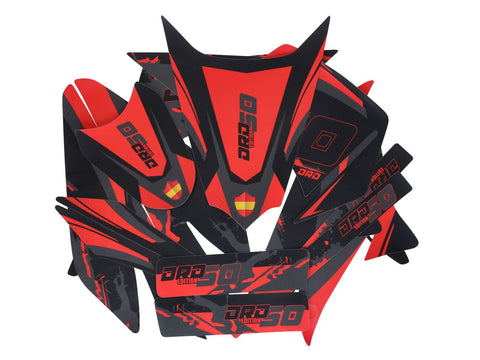 decal set black-red-grey matt for Derbi Senda DRD 11-17 DIVERSE / IMPORT MOTOVEIKALS 21