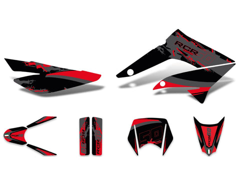 decal set black-red-grey matt for Gilera RCR 11-17 DIVERSE / IMPORT MOTOVEIKALS 21