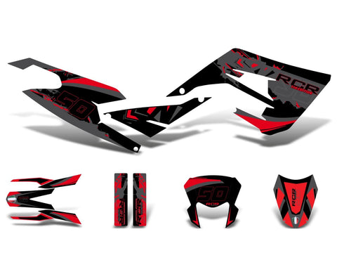 decal set black-red-grey matt for Gilera RCR 50 2018- DIVERSE / IMPORT MOTOVEIKALS 21