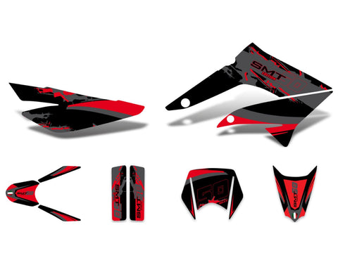 decal set black-red-grey matt for Gilera SMT 11-17 DIVERSE / IMPORT MOTOVEIKALS 21