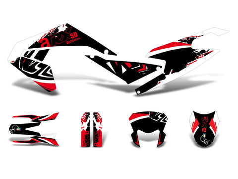 decal set black-white-red matt for Aprilia RX50 2018- Euro4 DIVERSE / IMPORT MOTOVEIKALS 21