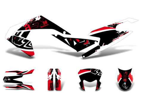 decal set black-white-red matt for Aprilia SX50 2018- Euro4 DIVERSE / IMPORT MOTOVEIKALS 21