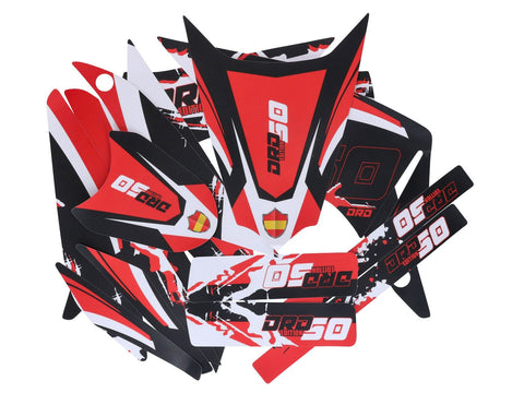 decal set black-white-red matt for Derbi Senda DRD 11-17 DIVERSE / IMPORT MOTOVEIKALS 21