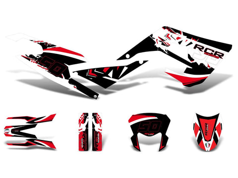 decal set black-white-red matt for Gilera RCR 50 2018- DIVERSE / IMPORT MOTOVEIKALS 21