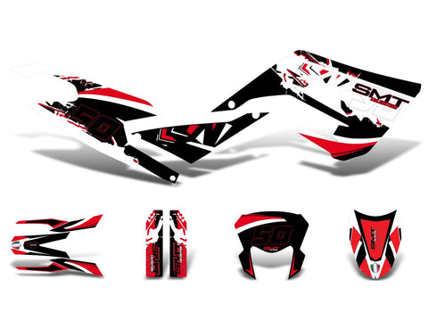 decal set black-white-red matt for Gilera SMT 50 2018- DIVERSE / IMPORT MOTOVEIKALS 21