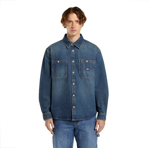 Dickies Mechanic Denim shirt khaki tinted blue DICKIES MOTOVEIKALS 21