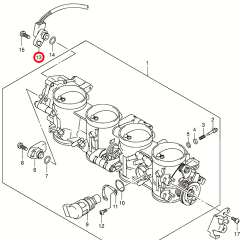 Droseles pozīcijas devējs SUZUKI OEM: 1358040F31 SUZUKI OEM MOTOVEIKALS 21